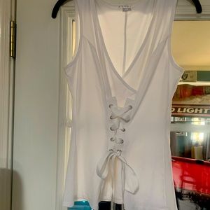 New, never worn, Venus white top, V-Neck, size small.